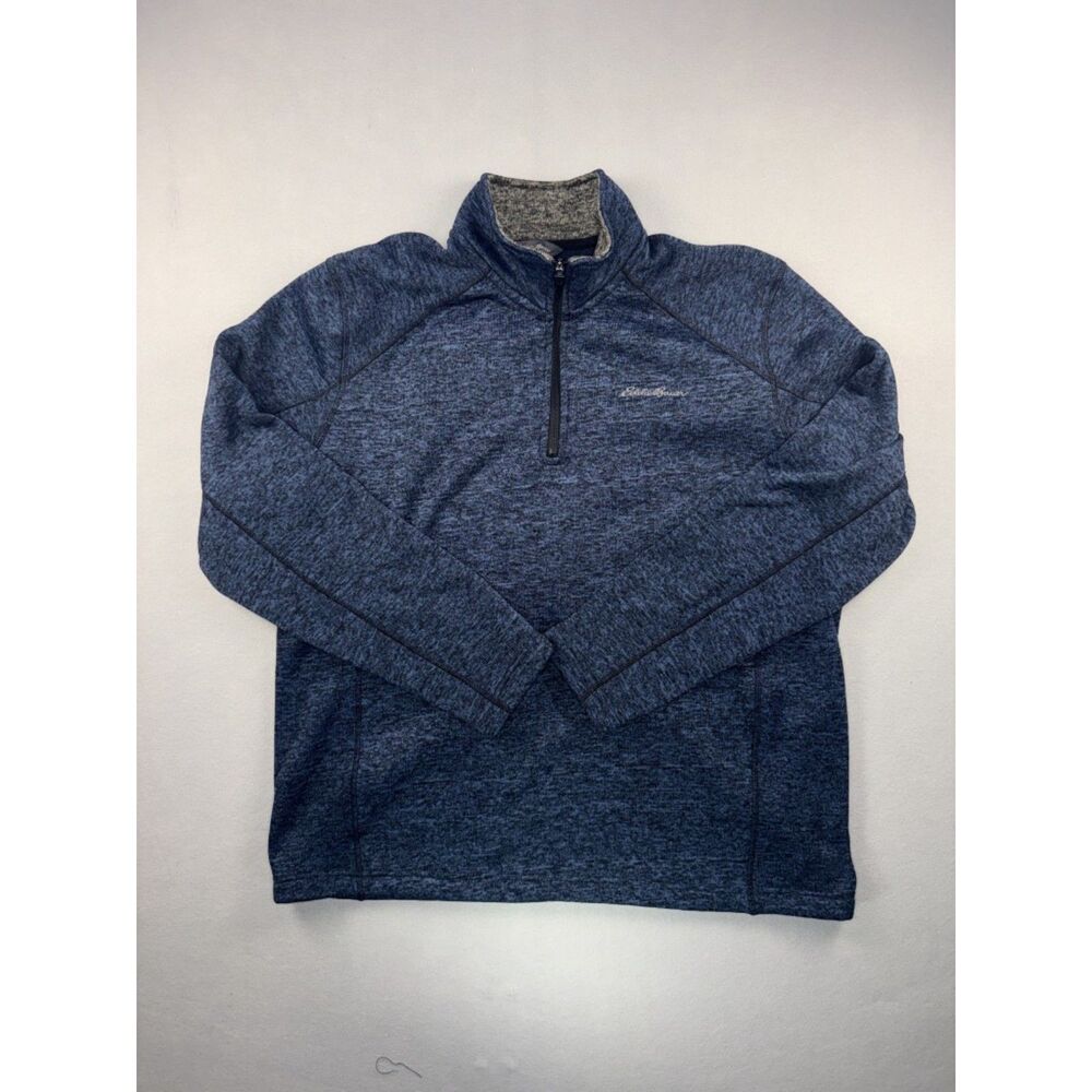 EddIe Bauer Men's Navy 1/4 Zip Knit Pullover Size XL